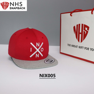 Nón snapback nixonn đỏ đô kết xám logo 3d nixonđx.