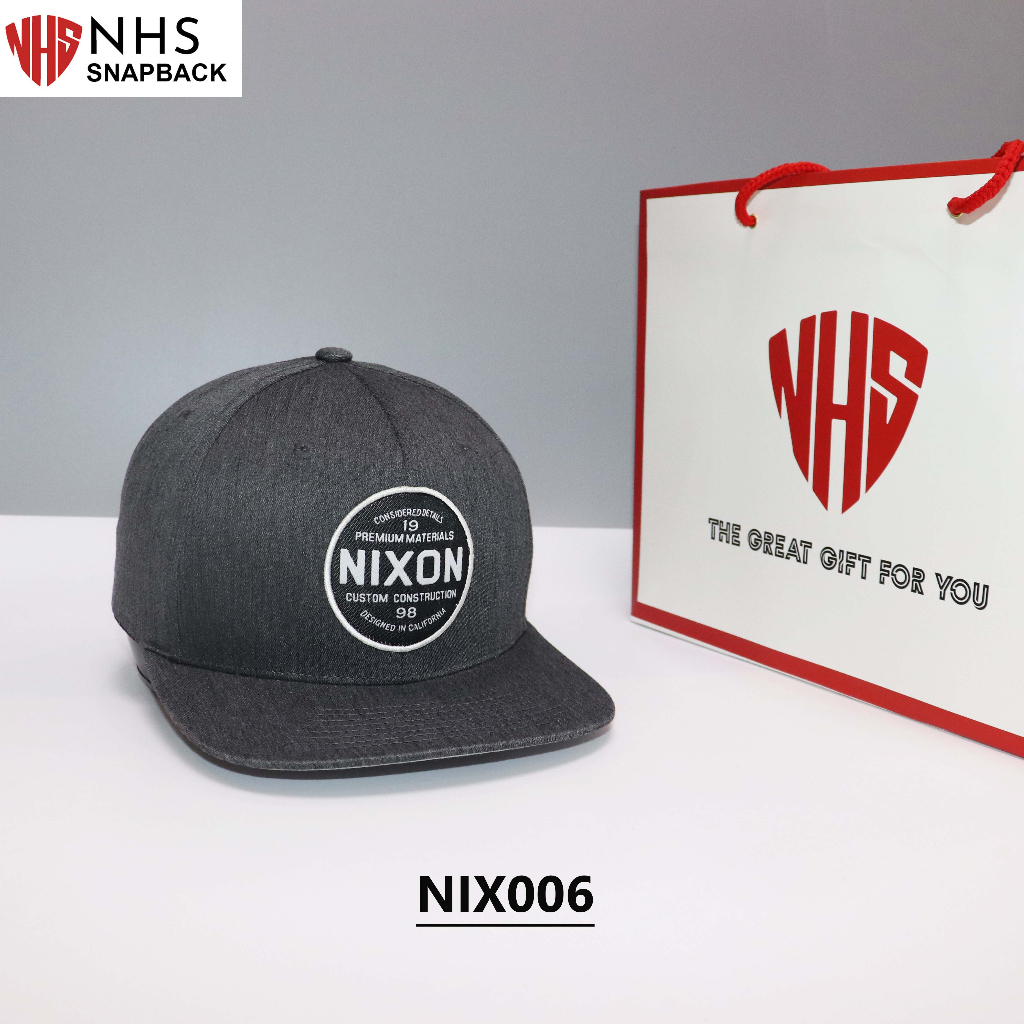 Mũ NHS Snapback Full Xám Logo Tròn 1998 Nix006
