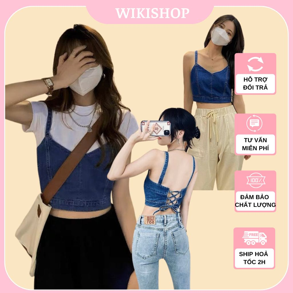 Set áo croptop 2 món - áo bò 2 dây đan dây hở lưng sexy phối áo croptop cổ tròn trắng cộc tay freesize phom ôm hàn quốc