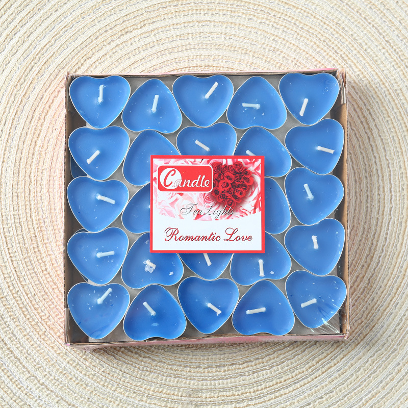 Hộp 50 nến Tealight trang trí hình trái tim nến cầu hôn cháy 1,5-2h không mùi không khói