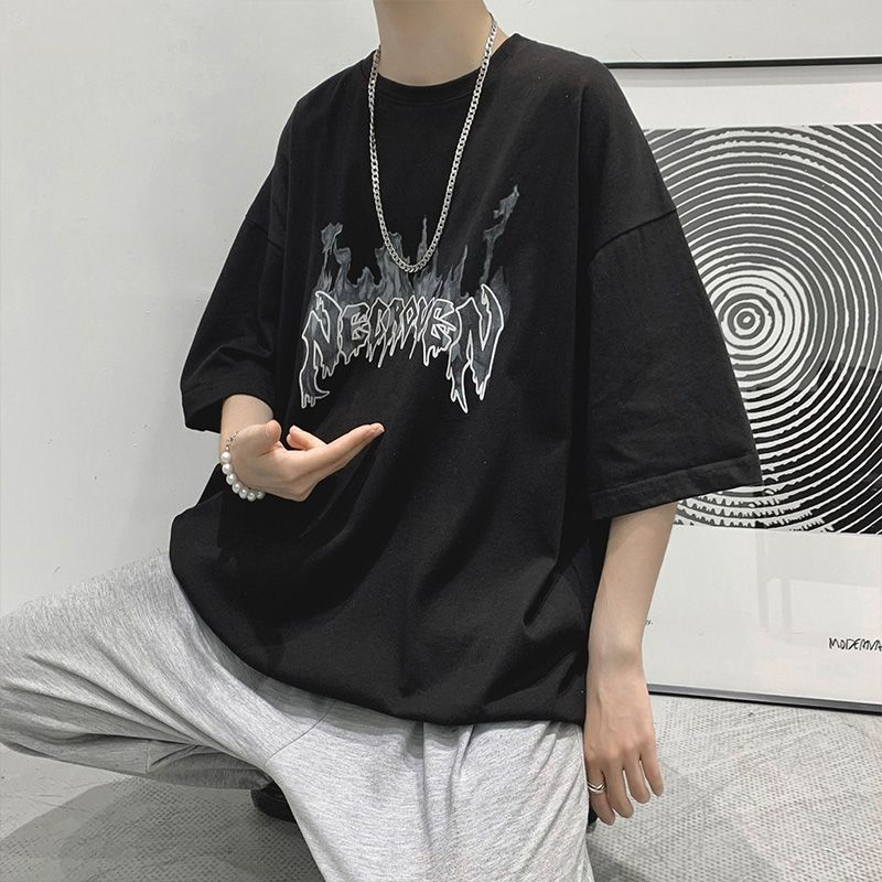 Áo Phông Cổ Tròn FIRE mới nhất 2023, Áo Thun Nam Nữ Form Rộng Tay Lỡ Unisex Basic Overisze Haru