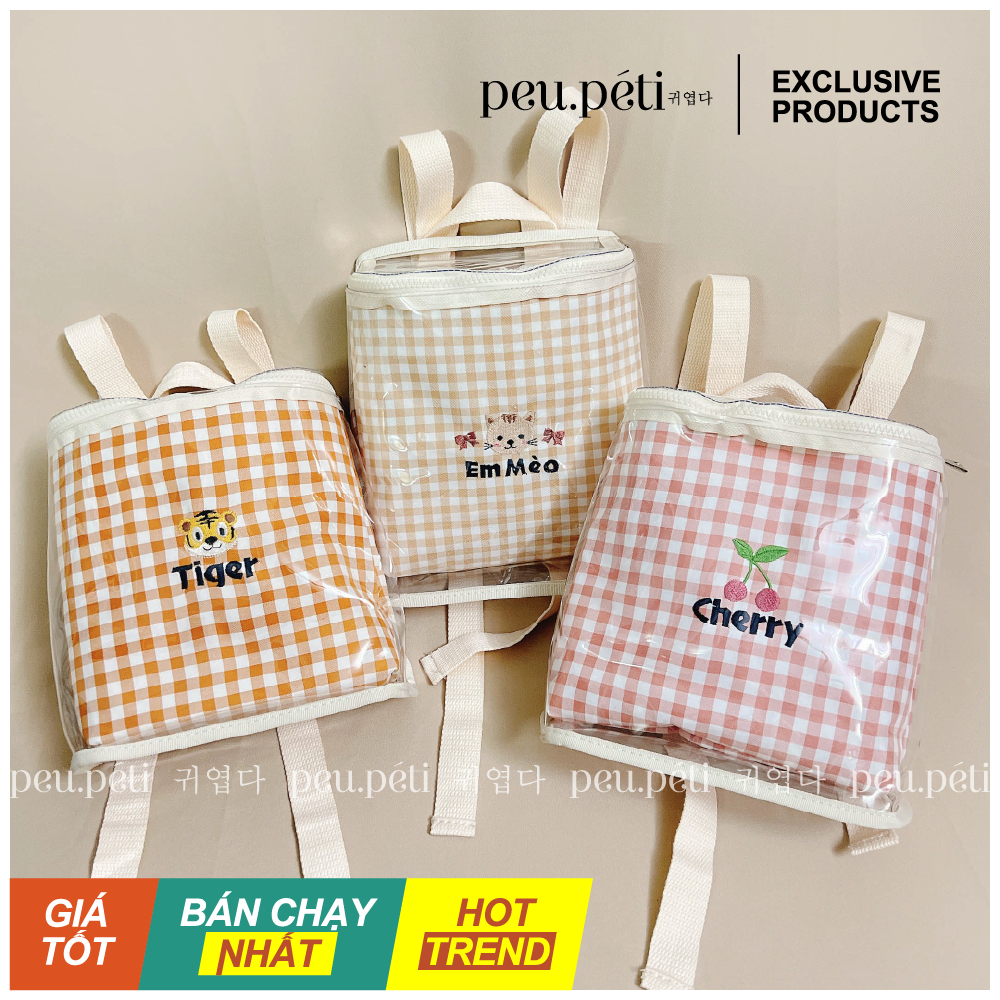 THÊU TÊN balo đi biển pvc không thấm nước style Hàn- by Peu.peti
