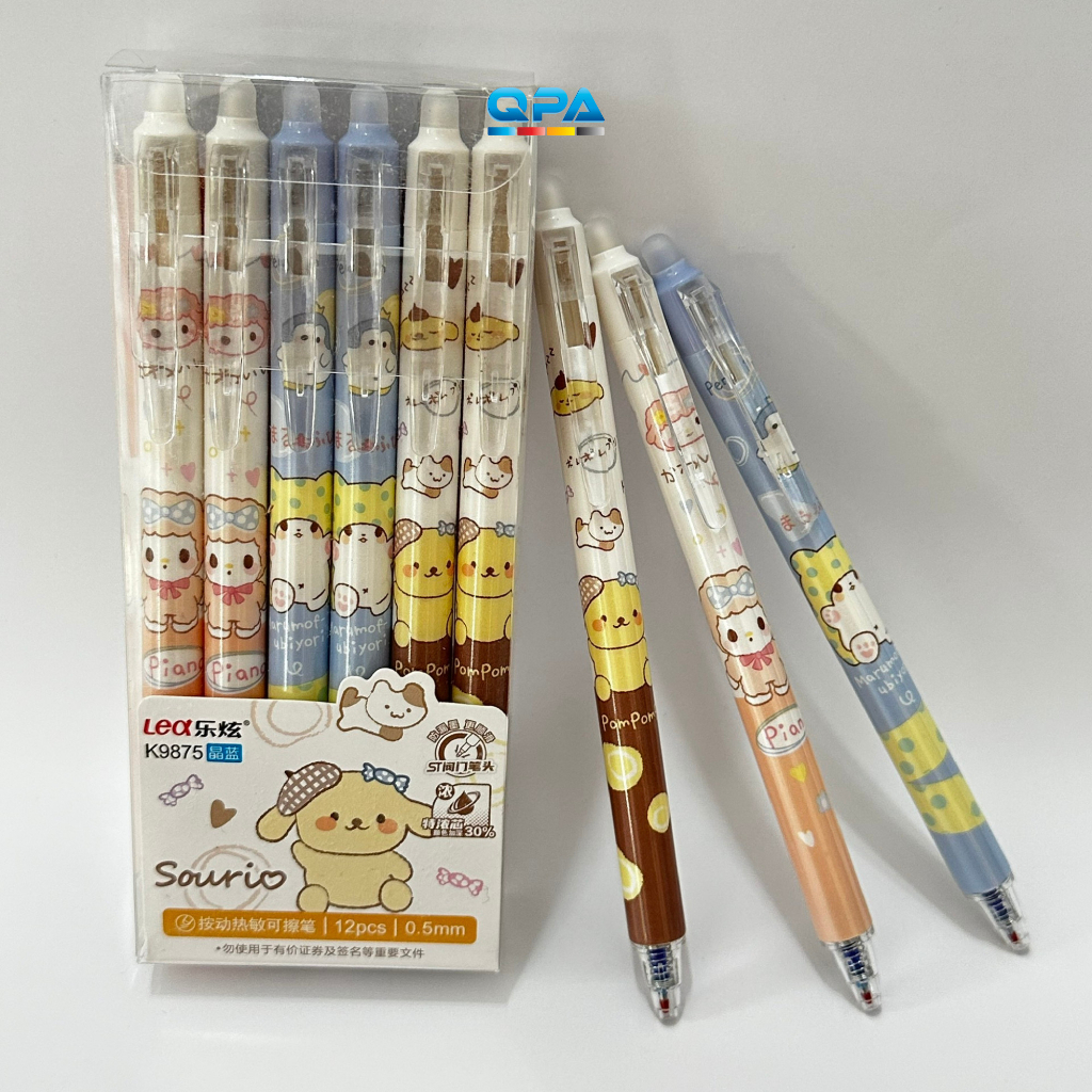 Bút gel xóa được dạng bấm hình gấu, chim cánh cụt, phi hành gia