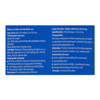 BĂNG CÁ NHÂN URGO DURABLE 102 miếng