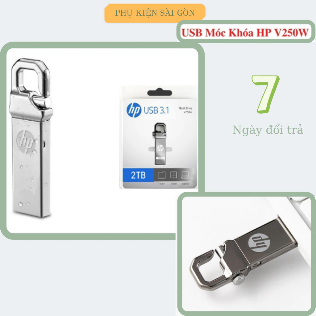 USB HP 8G/16GB/32GB V250W có móc khóa tiện lợi