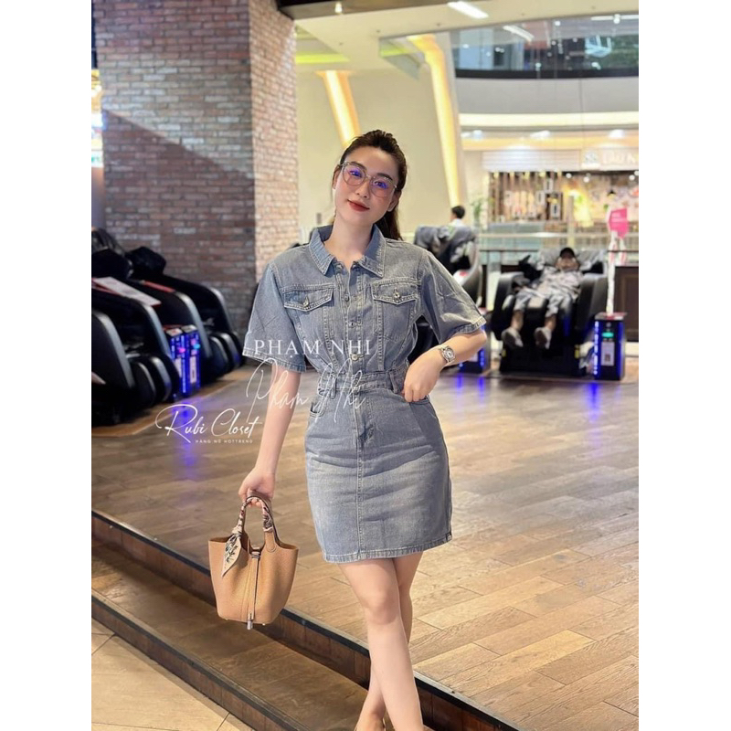 Váy Jean Phối Nút Co Giãn Mã KH50