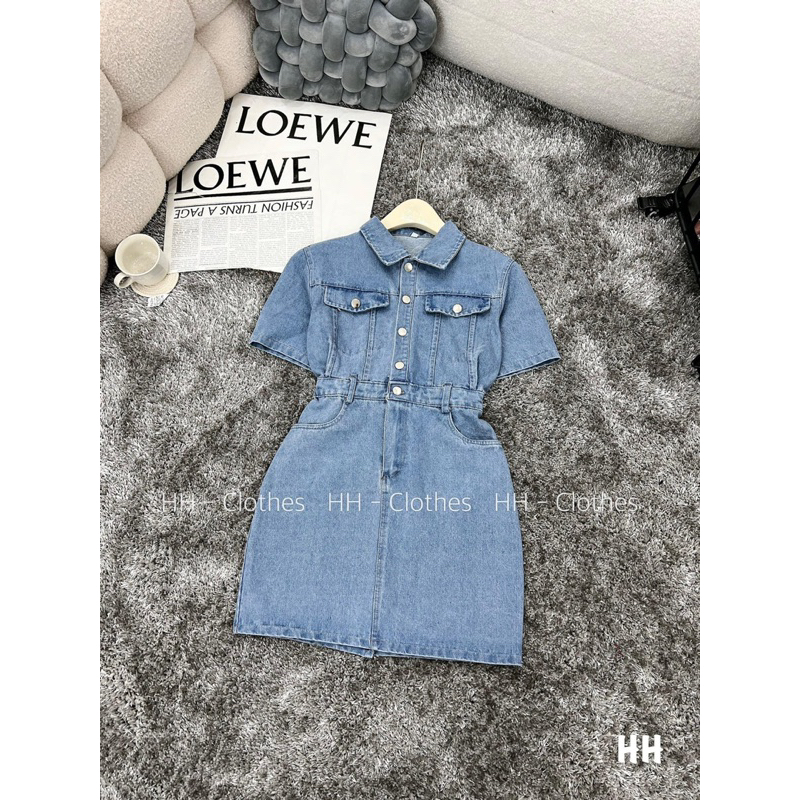 Váy Jean Phối Nút Co Giãn Mã KH50