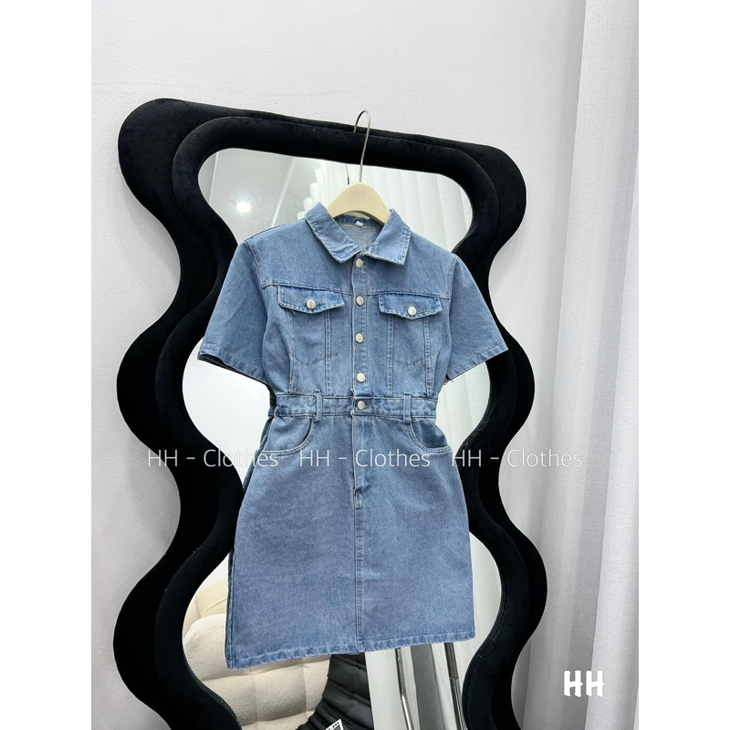 Váy Jean Phối Nút Co Giãn Mã KH50