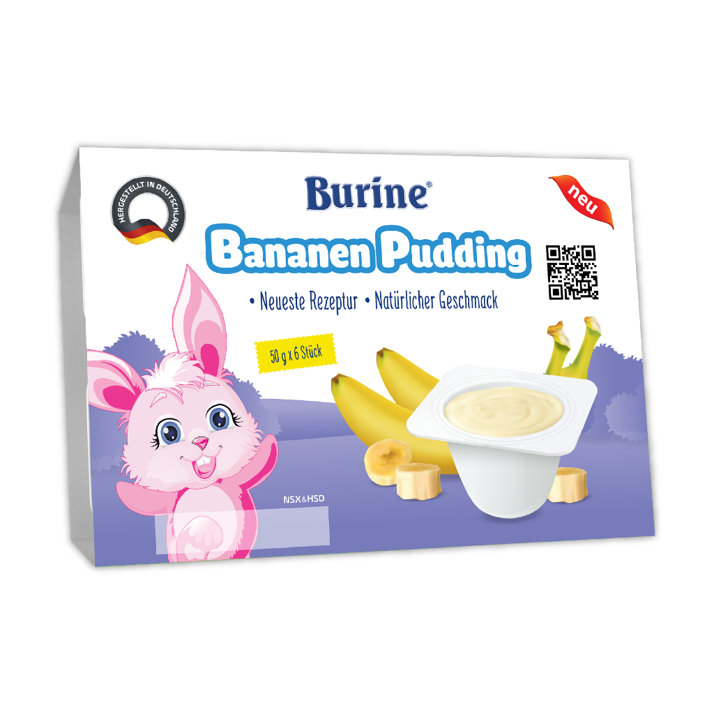 (Gift_không bán từ PHILIPS AVENT) vỉ 6 hũ Cháo sữa/Pudding Ăn Dặm Burine (Cung Cấp Vitamin, Dưỡng Chất cho bé)