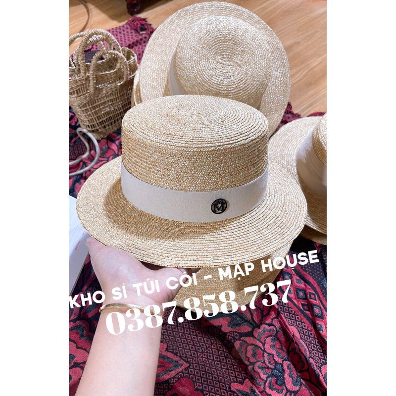Mũ cói Gaucho chữ M cao cấp đi biển siêu xinh