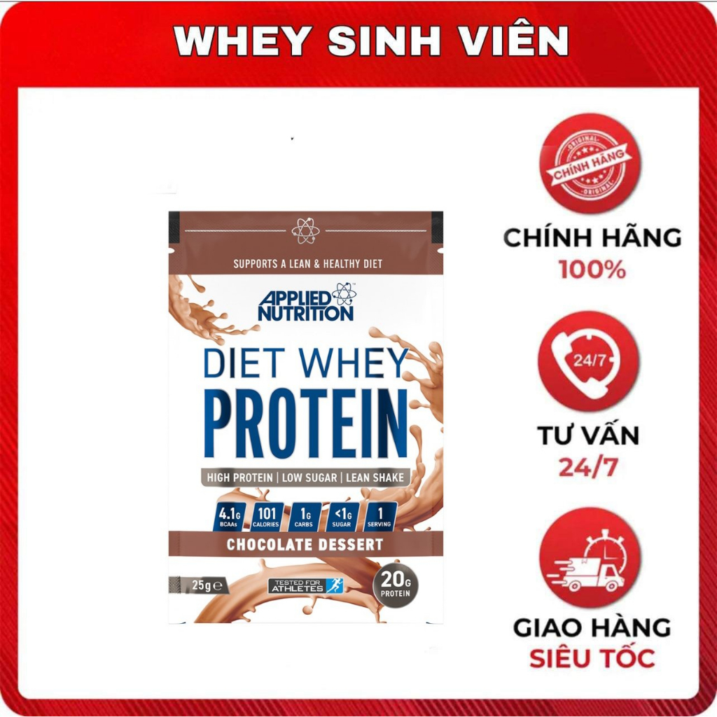 [Chính hãng] Sample Applied Nutrition Diet Whey Protein 25g bổ sung protein, ít calories, ít béo, tăng cơ
