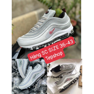 Giày thể thao phản quang 97 đế hơi màu xám , hồng , trắng