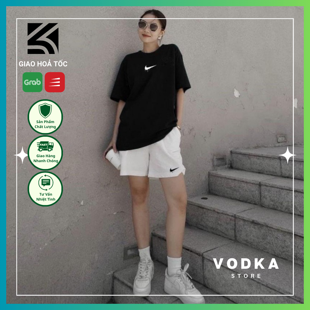 Bộ Thun Cao Cấp Ni.ke Chảy Unisex Form Rộng Chất Cotton Mát Mịn Thấm Hút Mồ Hôi