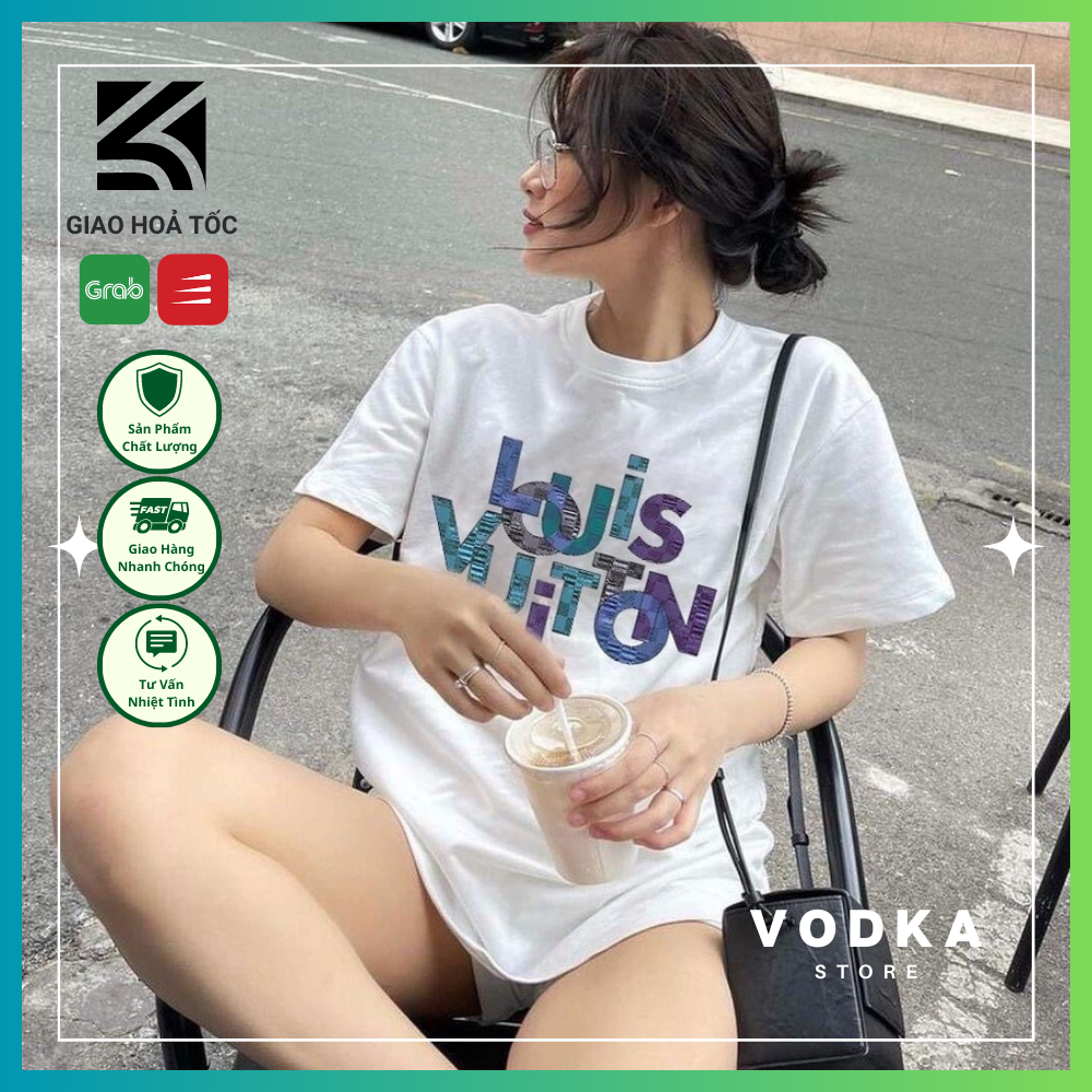 Bộ Thun Cao Cấp Bộ Thun Thiết Kế LOUI.S VUIT.TON Unisex Form Rộng Chất Cotton Mát Mịn Thấm Hút Mồ Hôi - Vodka Store