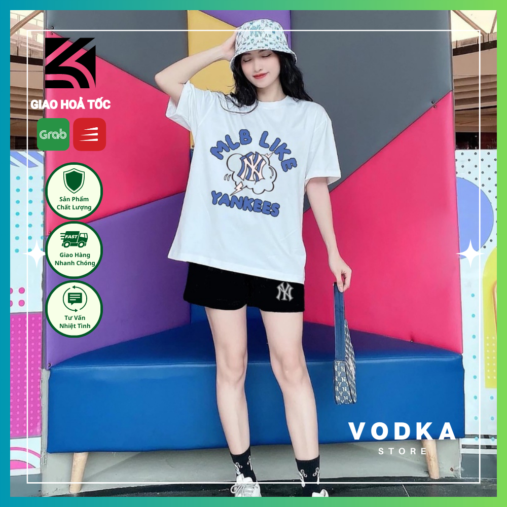 Bộ thun nam nữ cao cấp, set thiết kế M.L.B LIKE unisex tay lỡ form rộng chất coton mát mịn thấm hút mồ hôi