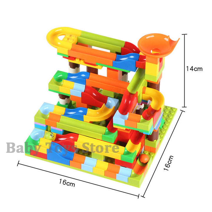 Đồ chơi lắp ráp mô hình cầu trượt thả bi 206 chi tiết JS8017 - Quà tặng sinh nhật cho bé