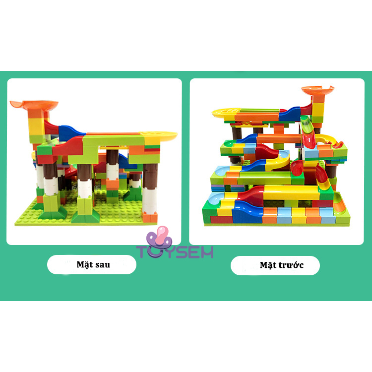 Đồ chơi lắp ráp mô hình cầu trượt thả bi 206 chi tiết JS8017 - Quà tặng sinh nhật cho bé