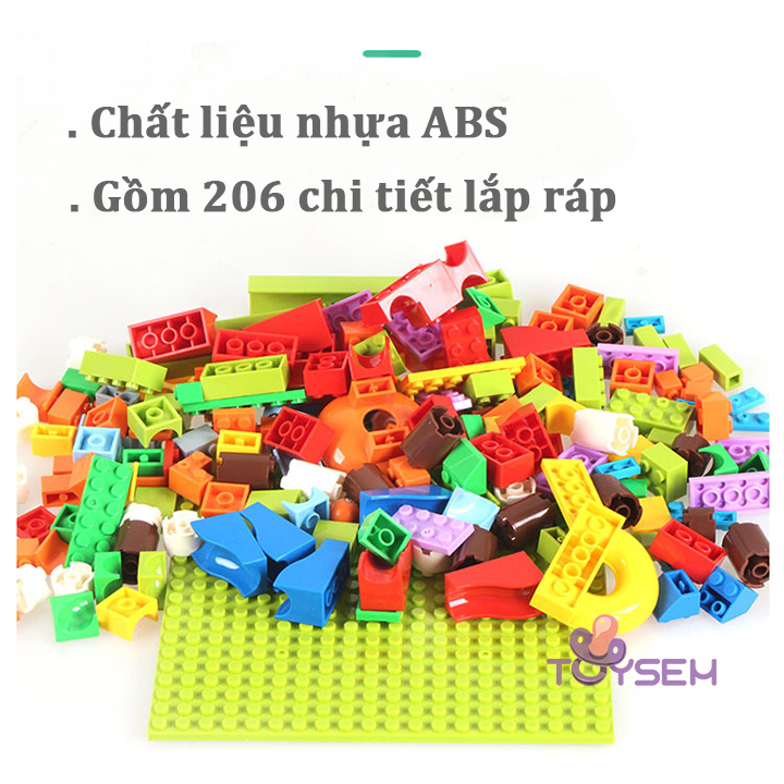 Đồ chơi lắp ráp mô hình cầu trượt thả bi 206 chi tiết JS8017 - Quà tặng sinh nhật cho bé