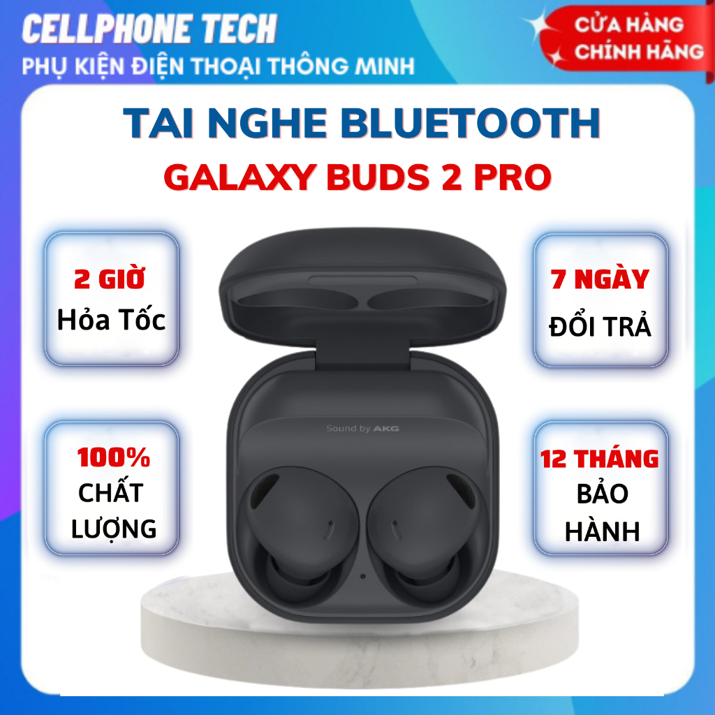 Tai nghe bluetooth, tai nghe không dây Buds 2 Pro, tích hợp loa hai chiều AKG, chống ồn, nhận diện giọng nói, pin trâu