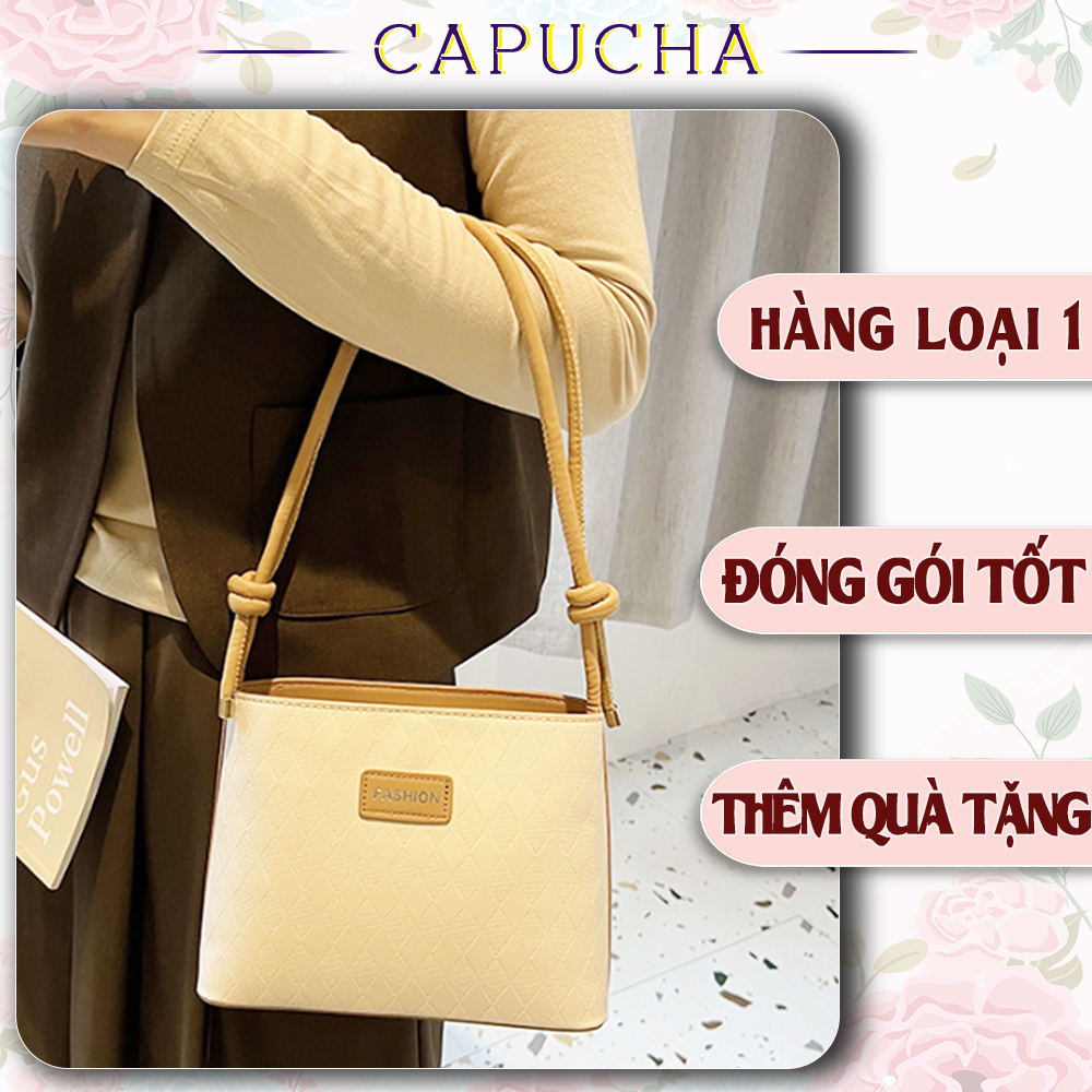 Túi xách nữ đeo chéo đeo vai 2 kiểu dây tùy chỉnh ngắn dài chất da trám in chìm đẳng cấp Capucha T304