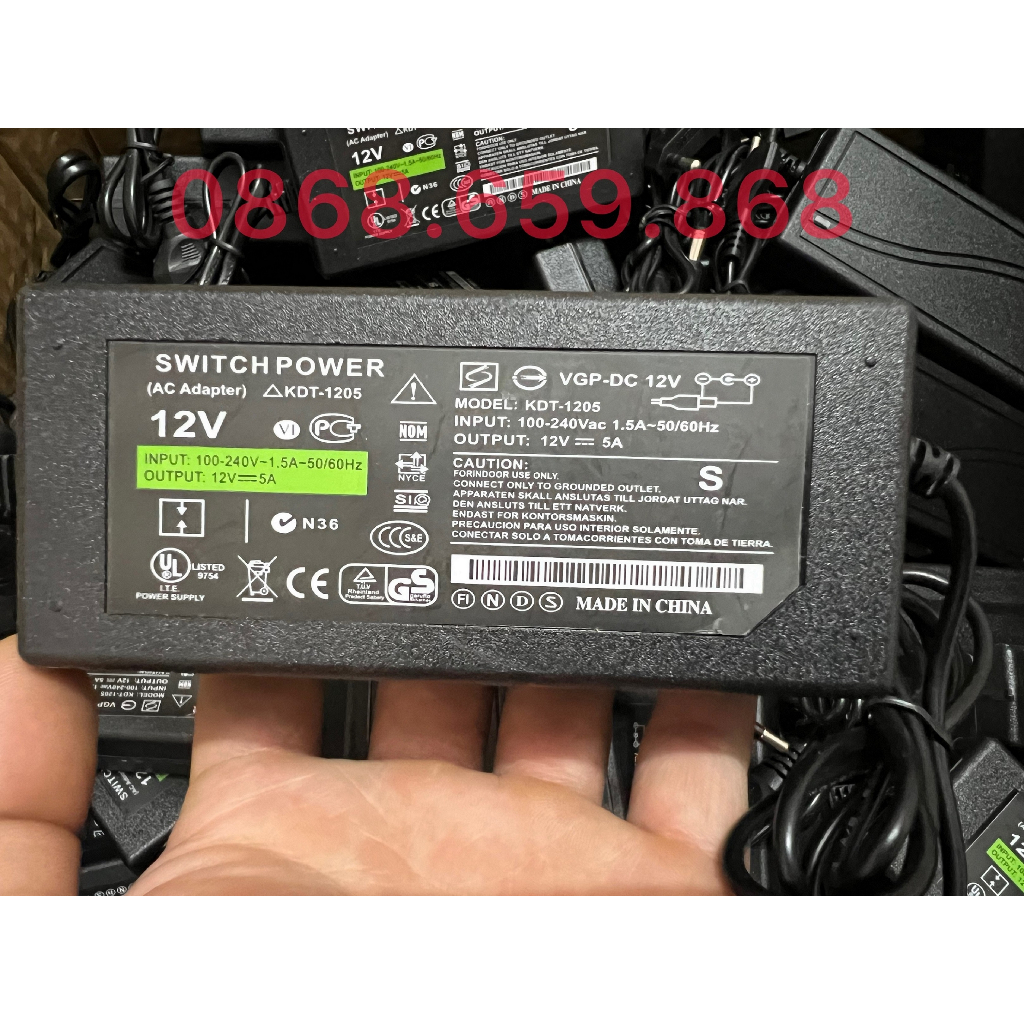 Nguồn 12V 5A Adapter 12V 5A hàng tốt giá sỉ Tại xưởng