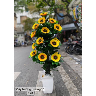 Cây giả 🌺 cây hướng dương 15 hoa cao 1,6m