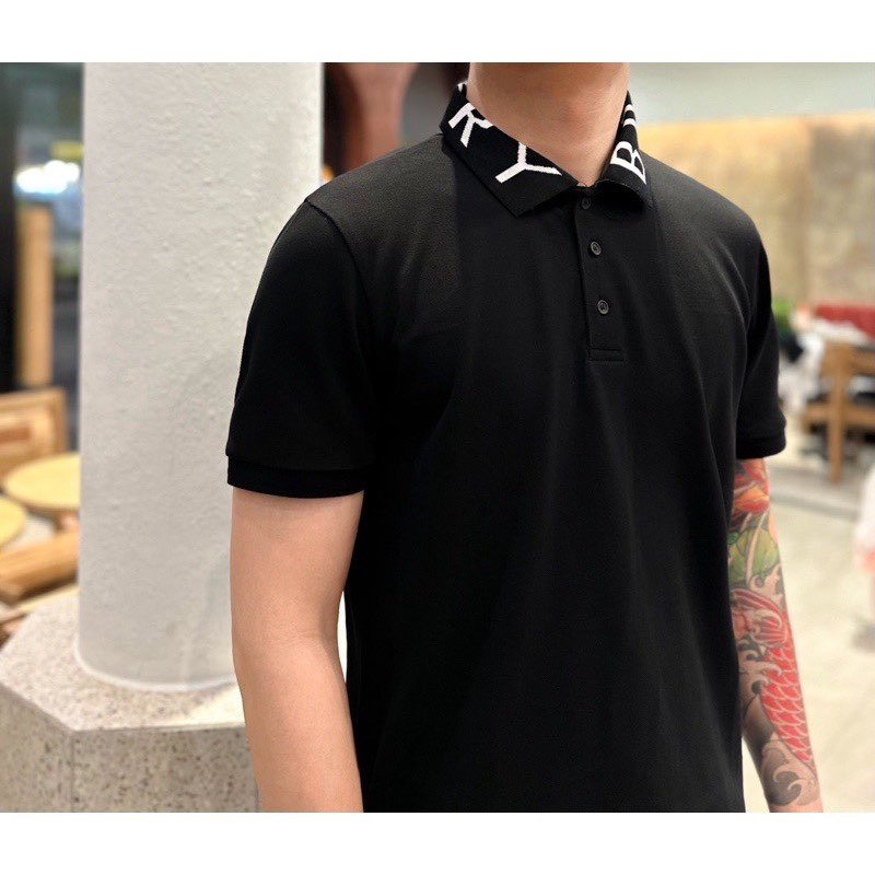 Áo thun polo thoáng mát bbr nam nữ cổ đen in chữ fom unisex,tay ngắn chất co giãn mùa hè