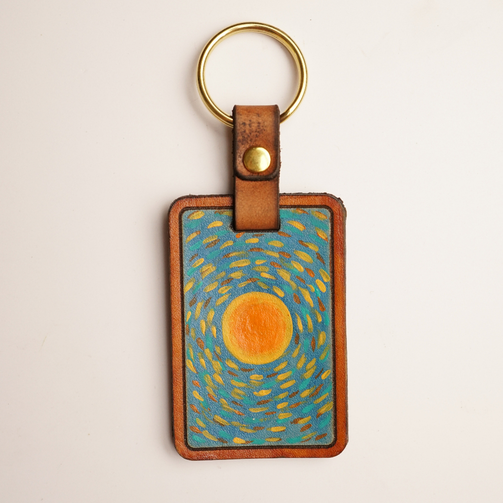 Móc khóa Sunlight  - Móc chìa khóa da vẽ tay