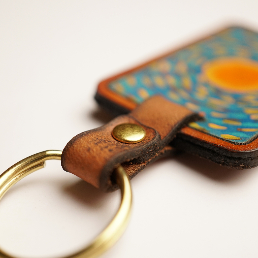 Móc khóa Sunlight  - Móc chìa khóa da vẽ tay