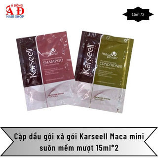 Cặp dầu gội xả gói Karseell Maca collagen siêu mềm mượt 15ml*2