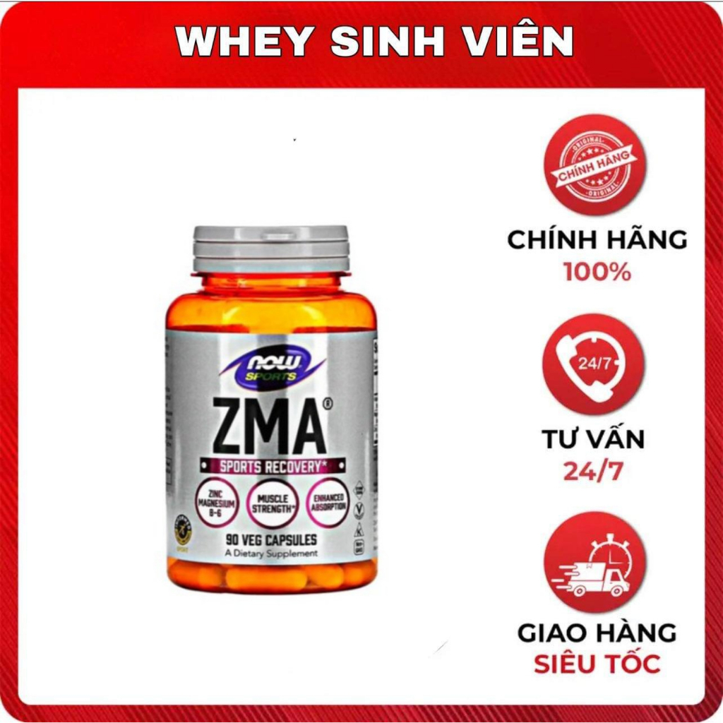[Chính hãng] Viên uống Vitamin Now ZMA Sports Recovery nhập khẩu Mỹ pphục hồi cơ bắp, sản sinh testosterone