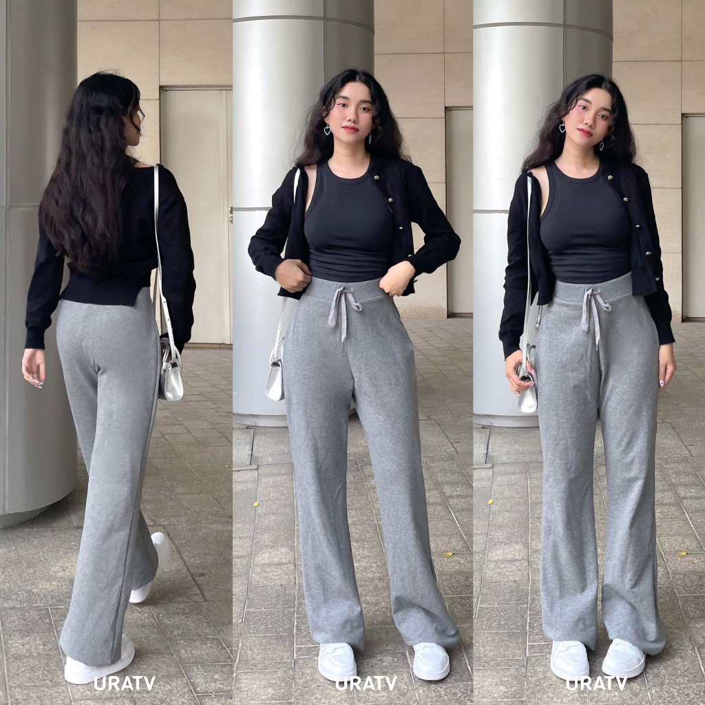 [ẢNH THẬT - CÓ SẴN ] Quần THUN loe dài trơn màu URATV