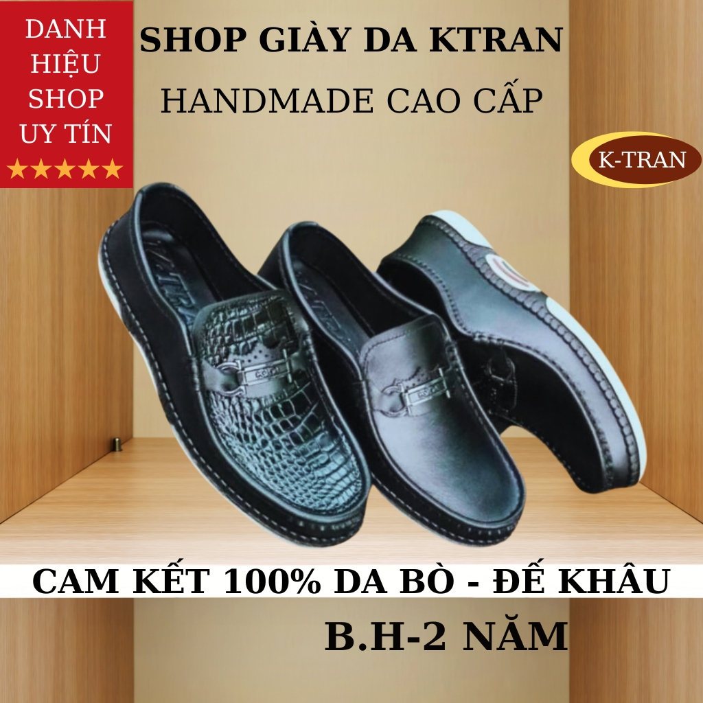 Giày lười nam da bò mã K281,giày da nam cao cấp hàng việt nam,chất liệu da bò italy màu đen và nâu mận