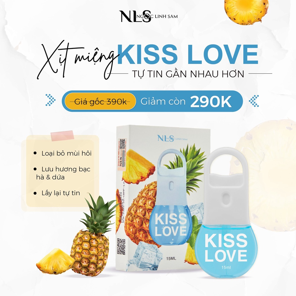 Xịt miệng KISS LOVE NLS Giảm mùi hôi miệng 15ml