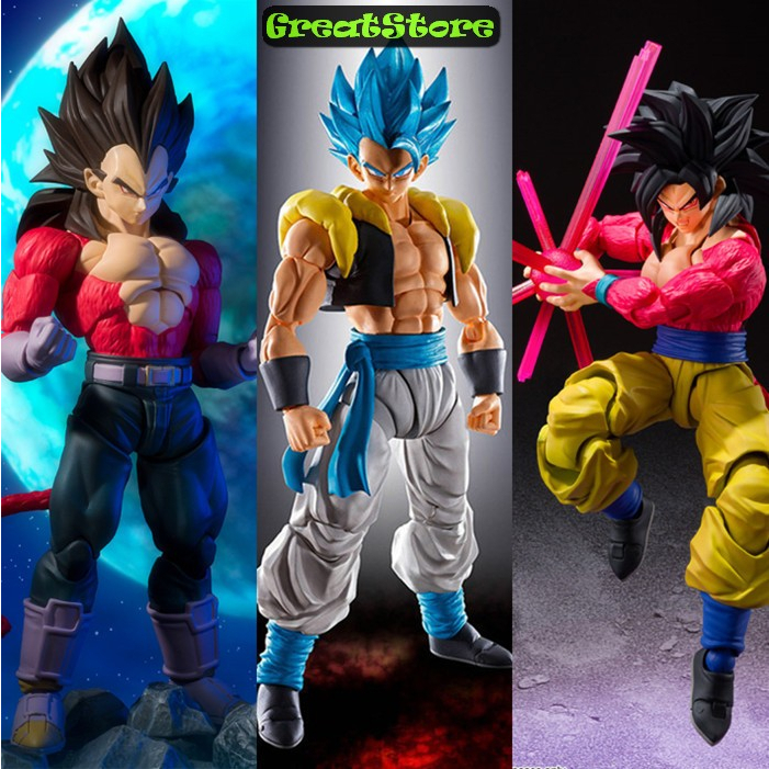 Mô hình Dragonball Son goku Vegeta super saiyan 4 FIGMA Ation Figure 16 cm cử động được