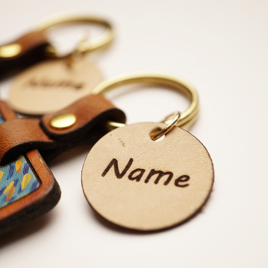 Cặp móc khóa Heart light  - Móc chìa khóa da vẽ tay