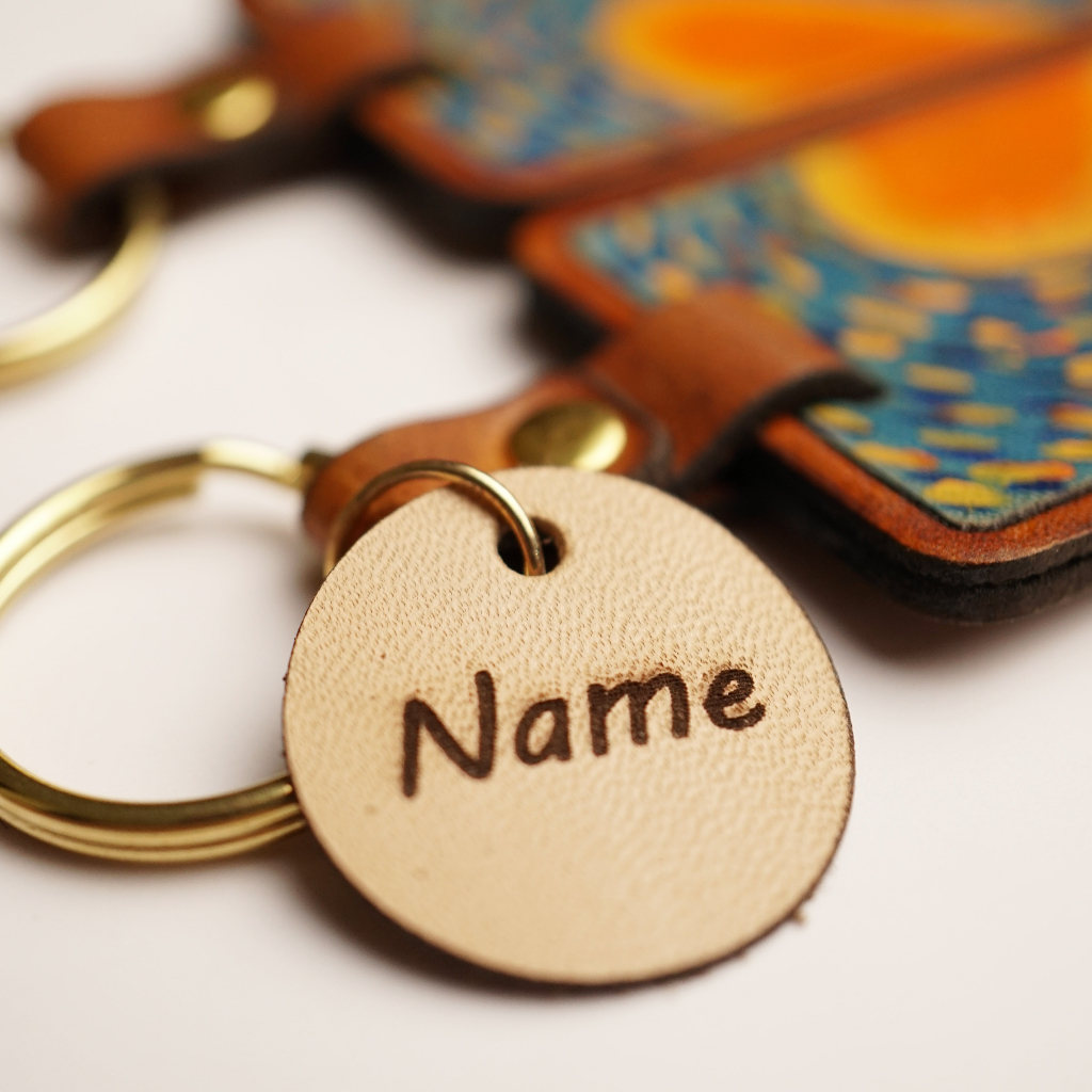 Cặp móc khóa Heart light  - Móc chìa khóa da vẽ tay