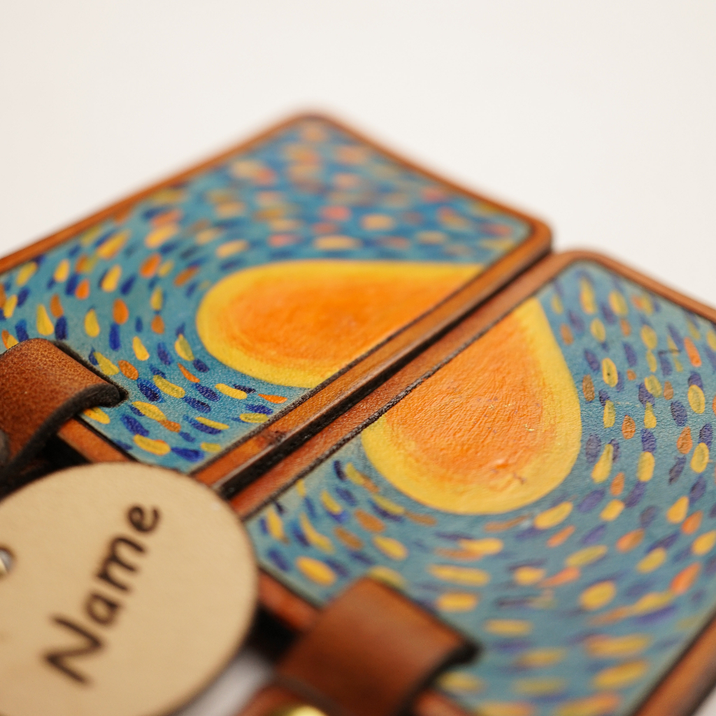 Cặp móc khóa Heart light  - Móc chìa khóa da vẽ tay