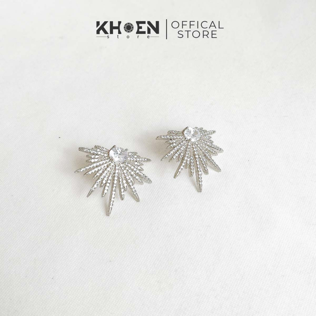 Bông tai nữ - Tia xi bạc 925 đính đá zircon - Khoen Store