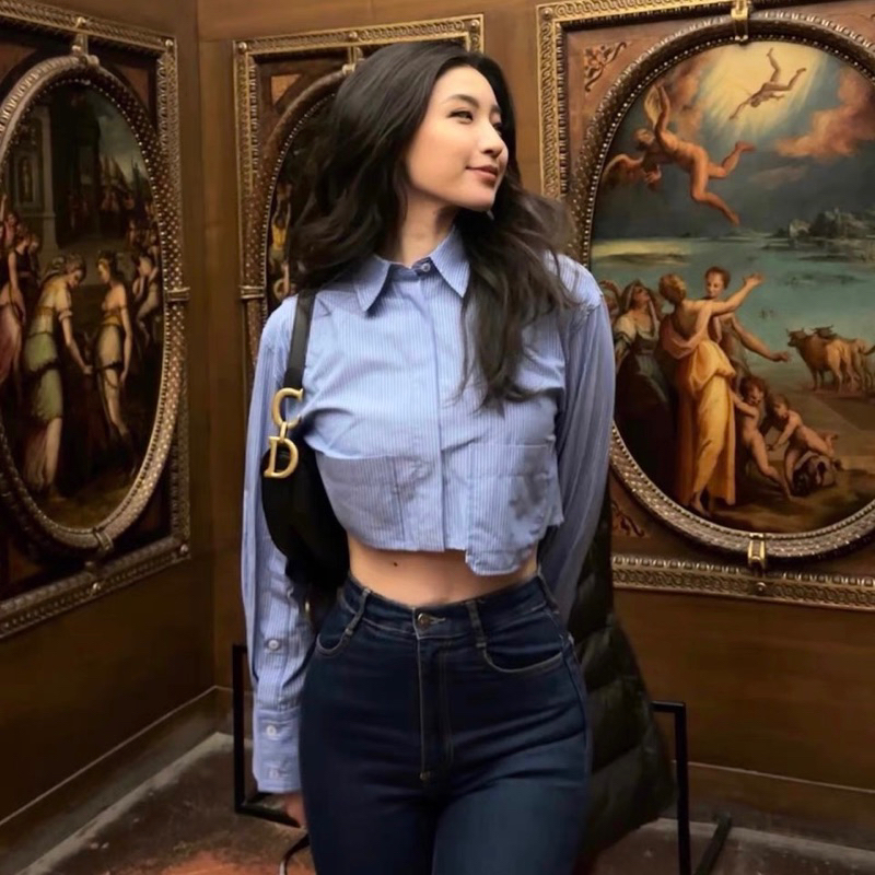 Sơ mi dài tay dáng croptop Za.ra