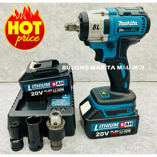 Máy siết bulong dùng pin 20V Makita MẪU MỚI lực siết 550NM, Động cơ không chổi than mạnh mẽ, bền bỉ, tiết kiệm pin