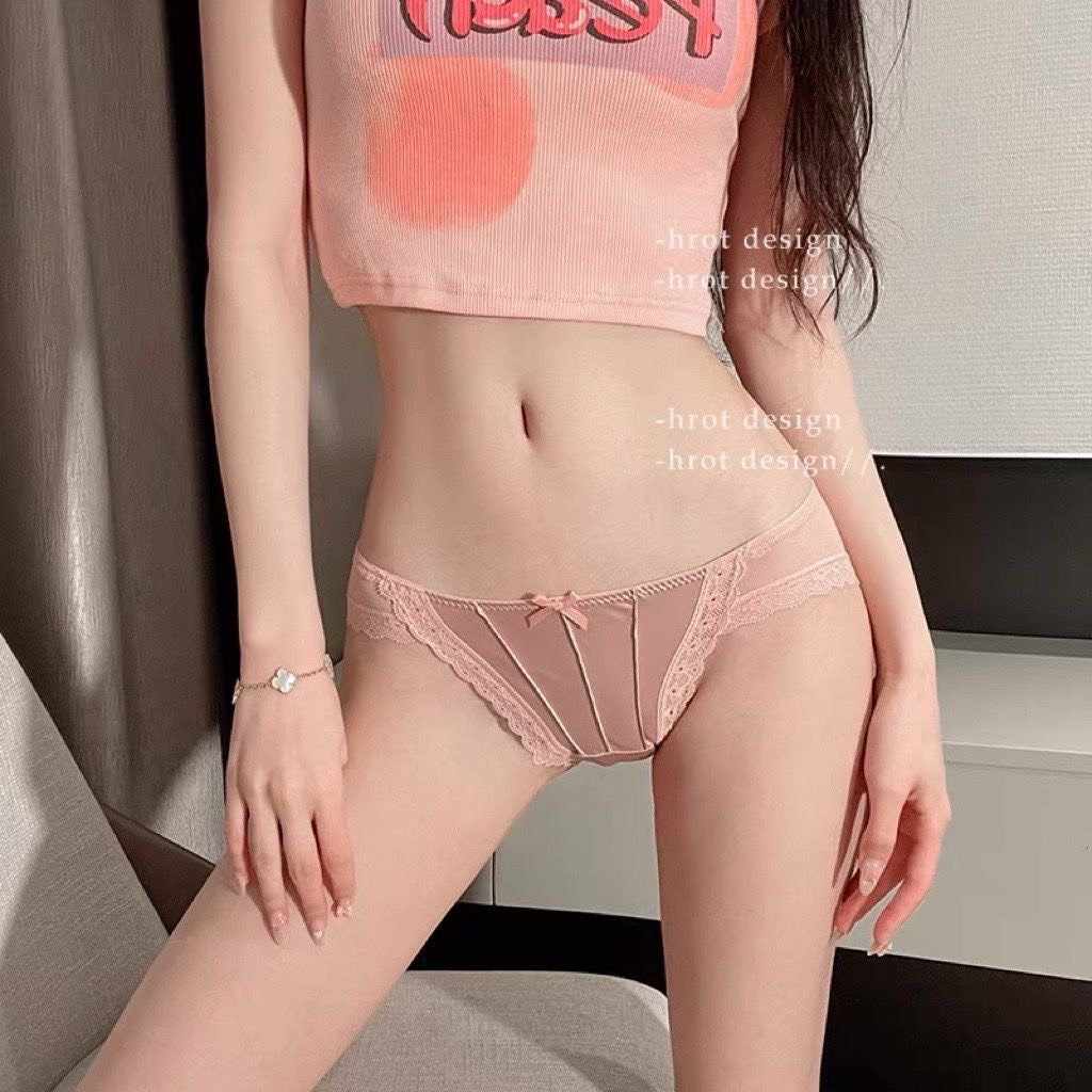 Quần Lót Nữ Su Ren Lưới Phối Lụa Sexy Họa Nơ Gợi Cảm Quyến Rũ 1019