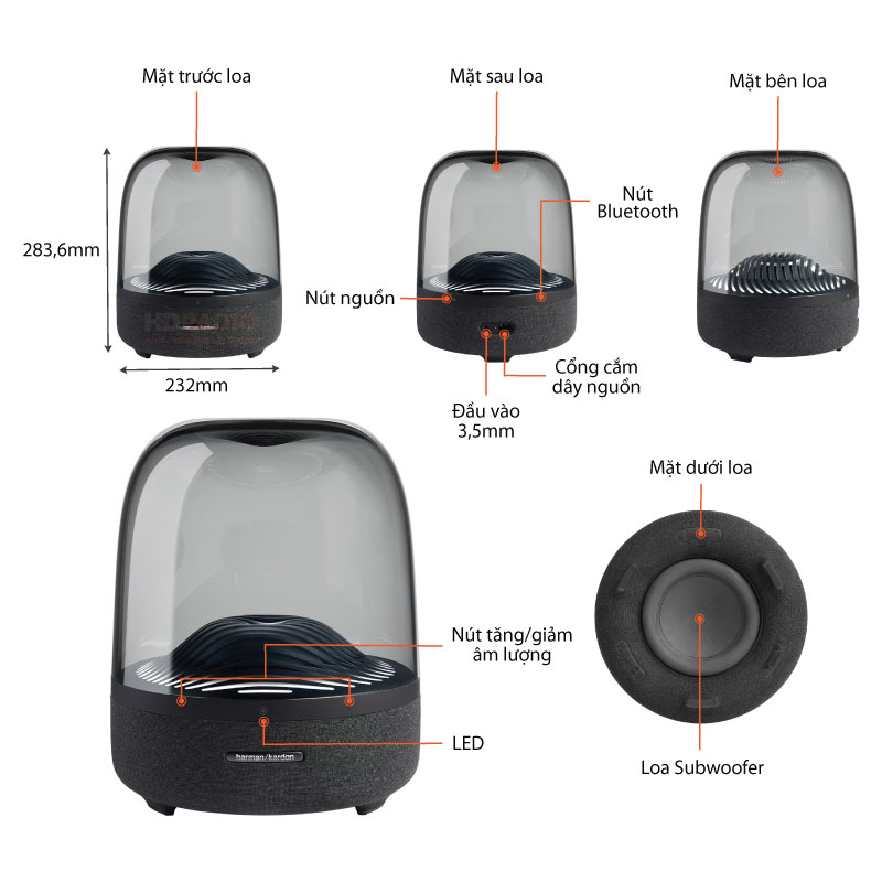 Loa Nghe Nhạc Bluetooth Harman/Kardon Aura Studio 3 - Bảo Hành 12 Tháng - Chính Hãng PGI