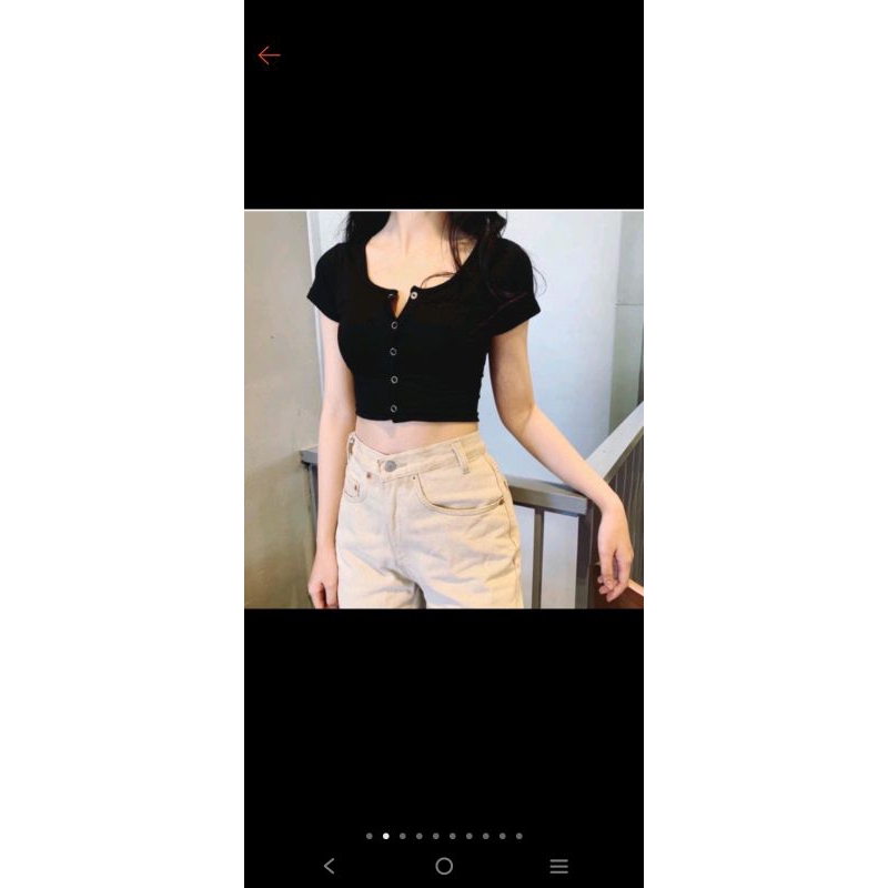 áo crop top đen