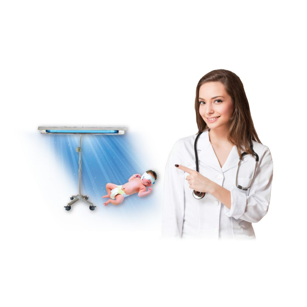 Đèn chiếu vàng da trẻ sơ sinh TNC  có chân bánh xe