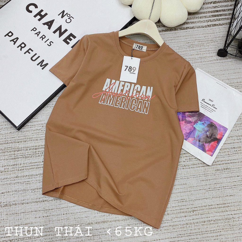 Áo Thun Thái Cao Cấp Vải Mền Mịn Thấm Hút - Áo Phông Nữ Chữ American YUNA