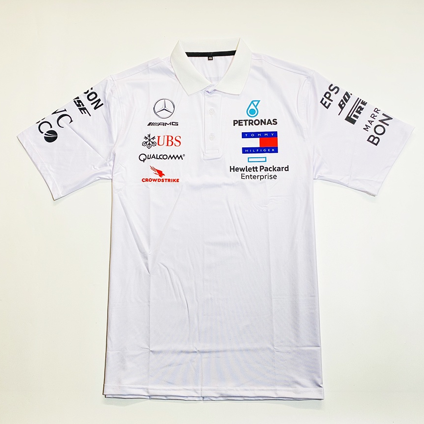 Áo thun nam Mercedes-AMG Petronas có cổ in chuyển nhiệt cao cấp thể thao, năng động