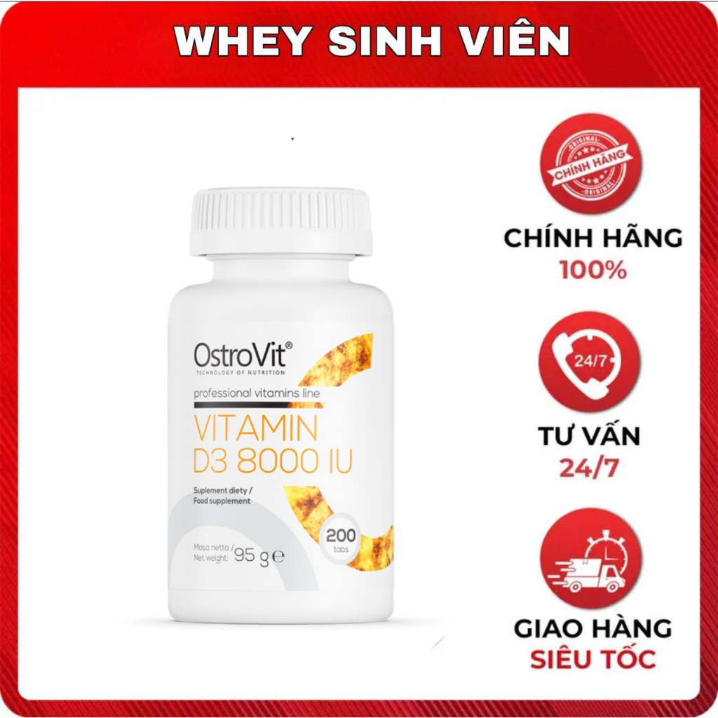 Viên Bổ Sung Ostrovit Vitamin D3 8000iu - 200 viên CHÍNH HÃNG TẠI WHEYSINHVIEN.COM