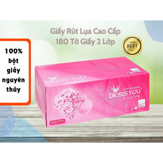 Khăn giấy lụa hộp bless you à la vie 2 lớp 180 tờ
