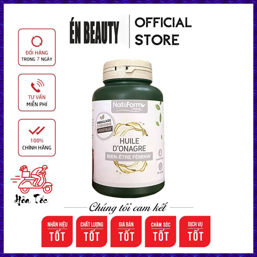 Viên Uống Tinh Dầu Hoa Anh Thảo Nat & Form Original Huile Onagre - 200 Viên